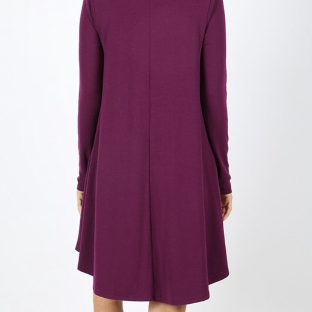 Navy Blue A-line Dress with pockets - Picture 4 of 5